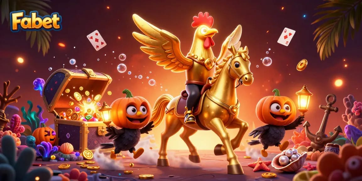 Experience thrilling action at Fabet with colorful casino elements and mystical characters in a vibrant scene.