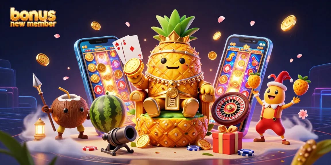 Spin to win big with a bonus new member offering rich casino imagery and vibrant characters.