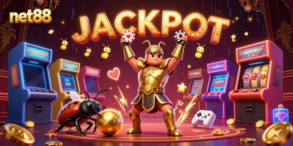 Engage in thrilling gameplay at net88 with vibrant characters and colorful casino elements.