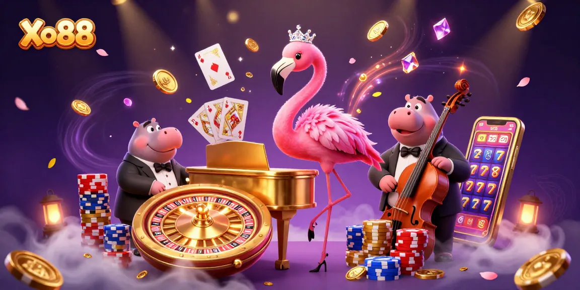 Xo88 ignites excitement as players enjoy vibrant casino games with dynamic characters and sparkling elements.
