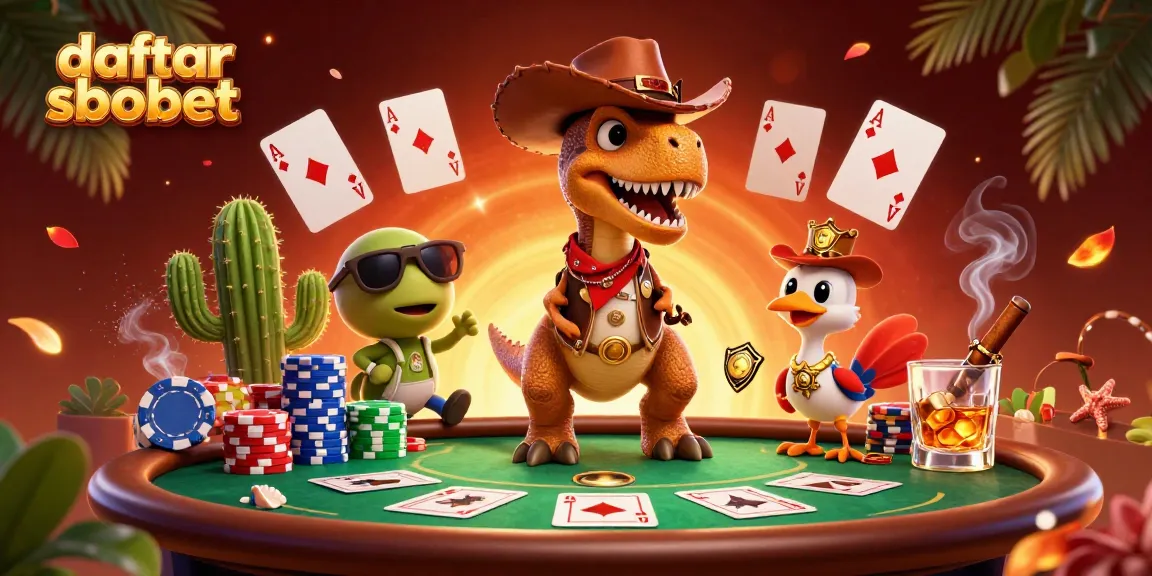 Engaging illustration depicting daftar sbobet with vibrant characters in a dynamic casino setting.