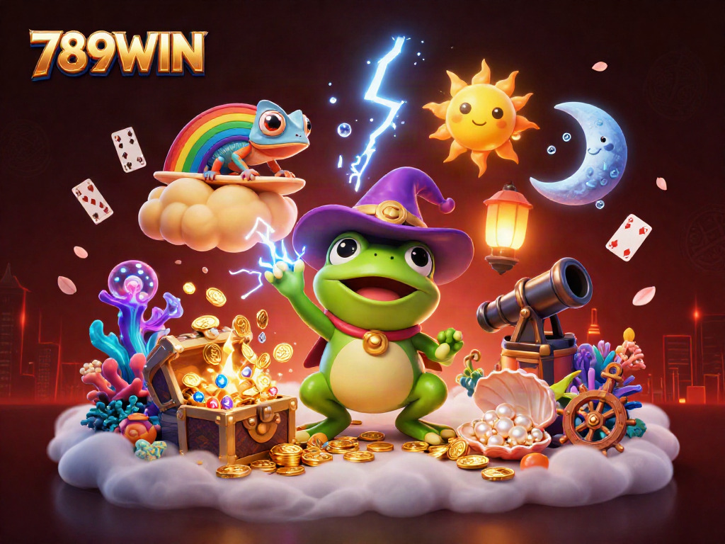 Experience the excitement of 789WIN with a vibrant casino-themed storm of golden coins.