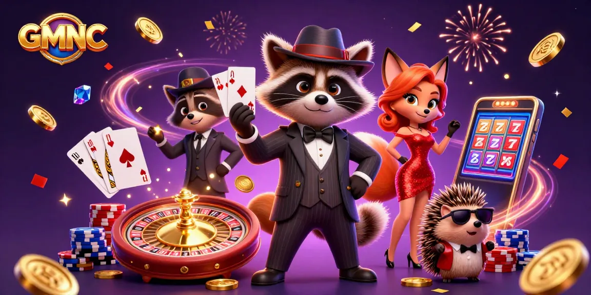 Join GMNC in a spirited casino adventure filled with exciting games and vibrant characters.