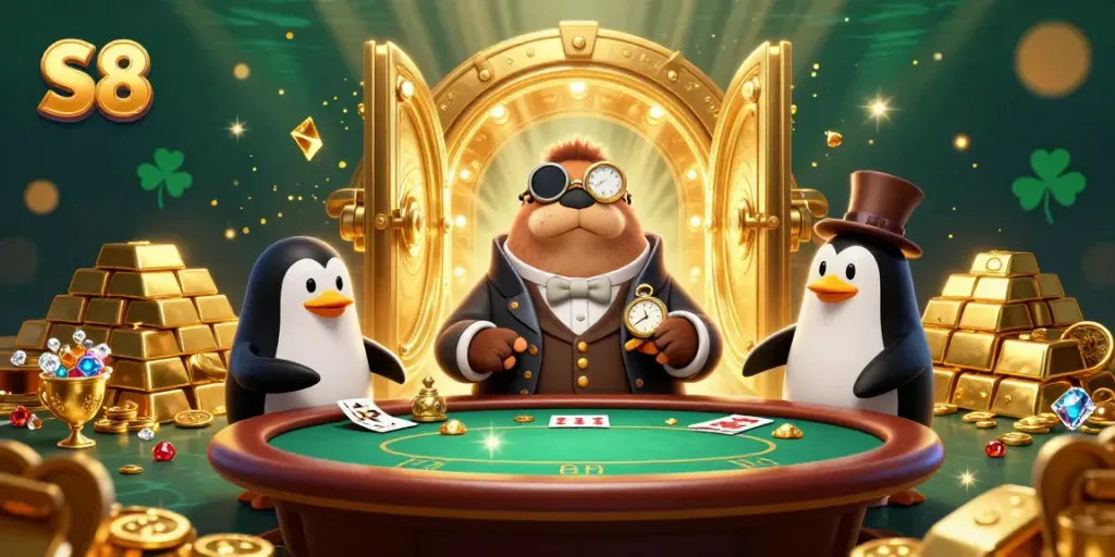 Experience epic S8 gaming moments with thrilling characters at an underwater casino poker scene.