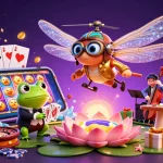 Experience the excitement of sun win with a lively 3D casino scene featuring engaging characters and dynamic slot games.
