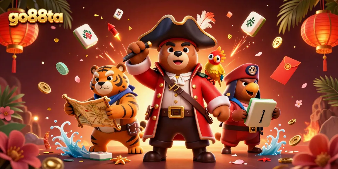 Engage with go88ta's thrilling games featuring a pirate captain bear and dynamic casino elements.