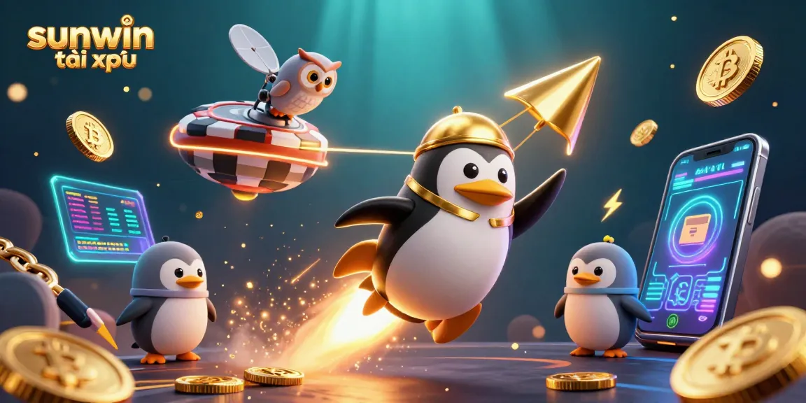 Experience the excitement of sunwin tài xỉu as the golden penguin blasts off in a dynamic casino cosmos.