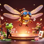 Dhani win players enjoy vibrant gaming at a lily pad casino, with thrilling action and colorful elements enhancing the experience.