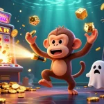 Engage with GG88's lively casino scene featuring a mystical poltergeist monkey and a curious ghost-hunter puppy.