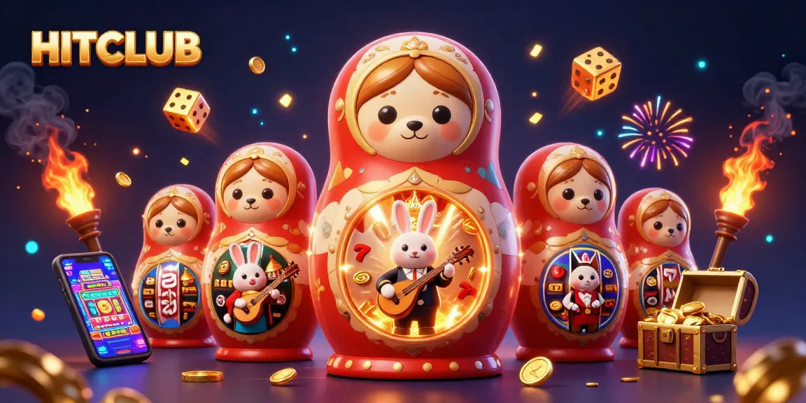 Experience the excitement at HITCLUB, where a 3D bear reveals casino secrets amidst jackpot celebrations.
